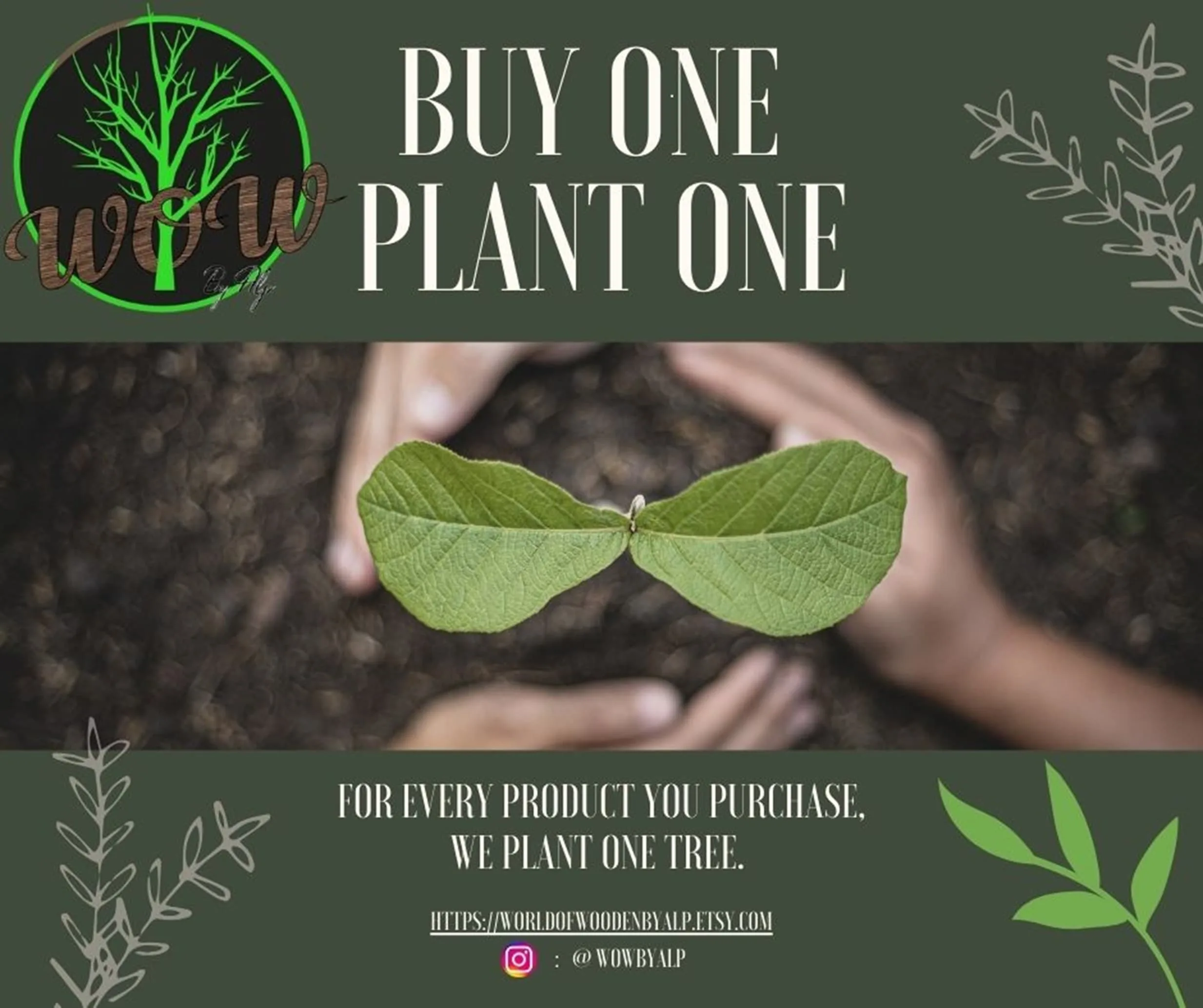 One tree planted with every order - sustainable shopping initiative