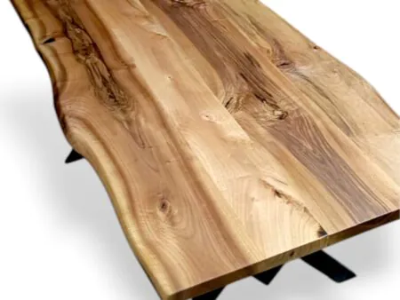 Luxury natural walnut live edge dining table — made in our workshop