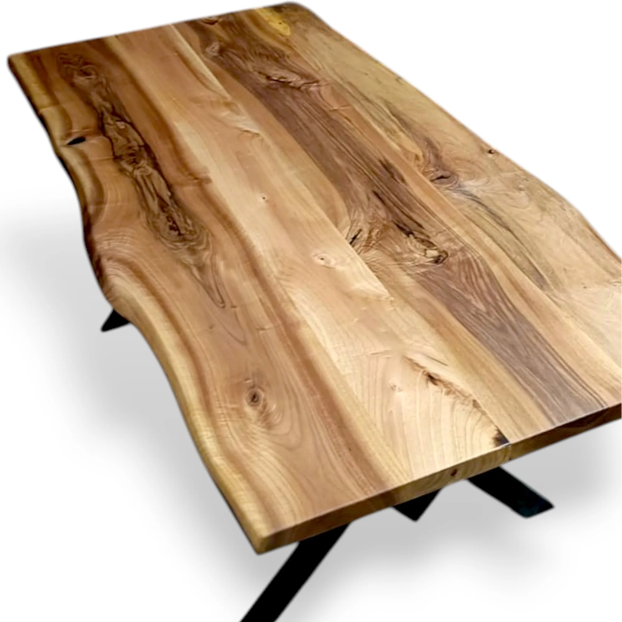 Luxury natural walnut live edge dining table — made in our workshop