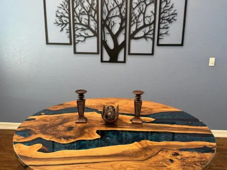 Handcrafted Round Epoxy Dining Table