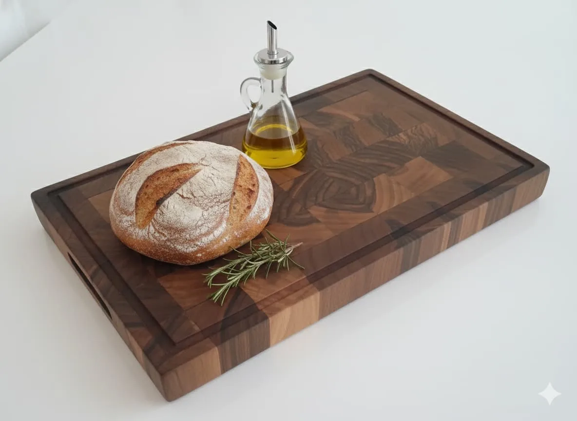 Walnut end grain cutting board 18x12 with juice groove