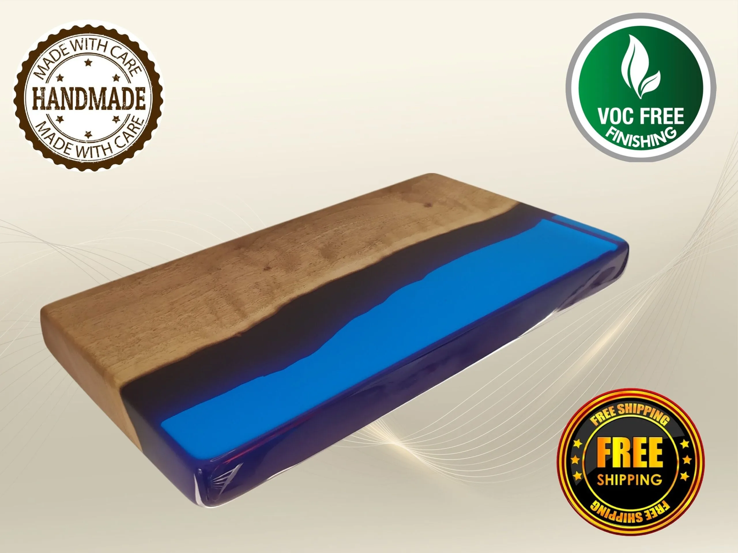 Organic modern walnut shelf