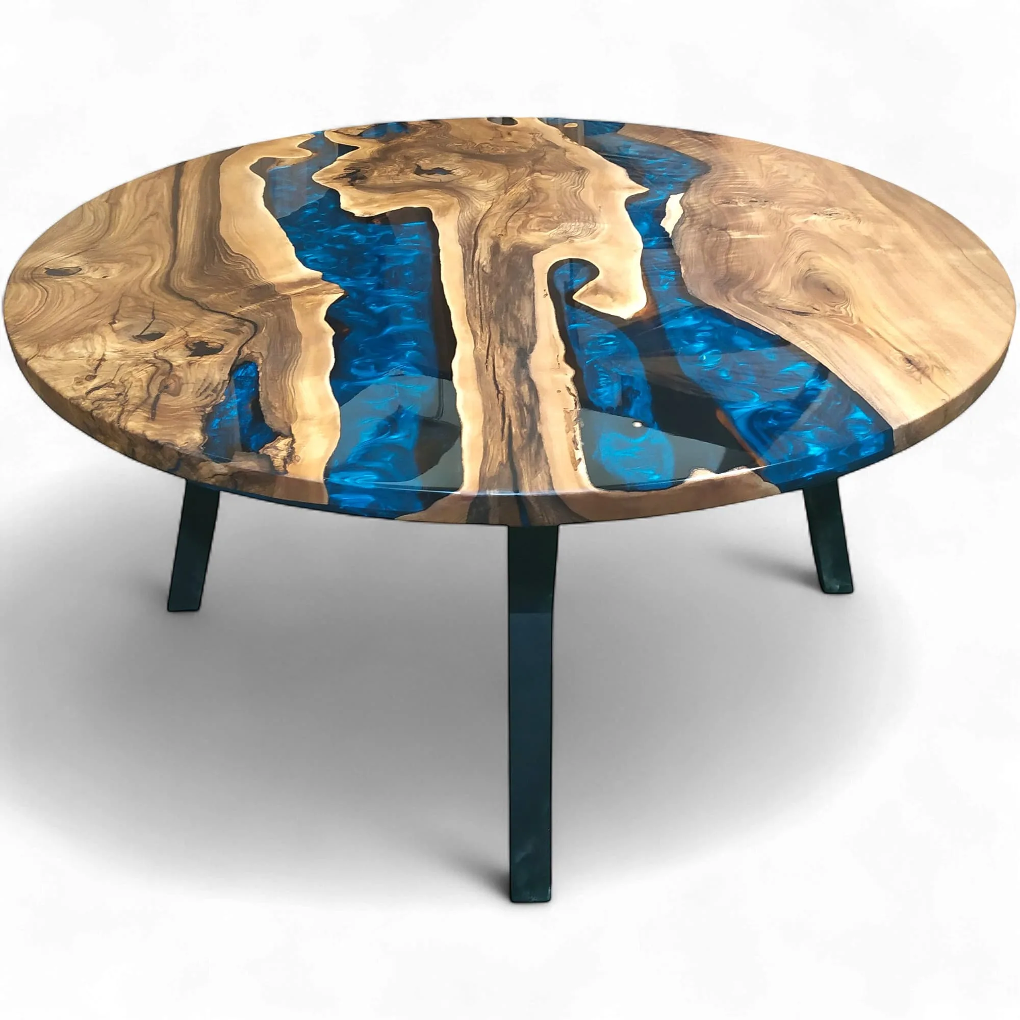 Round Epoxy Table with Gloss Finish