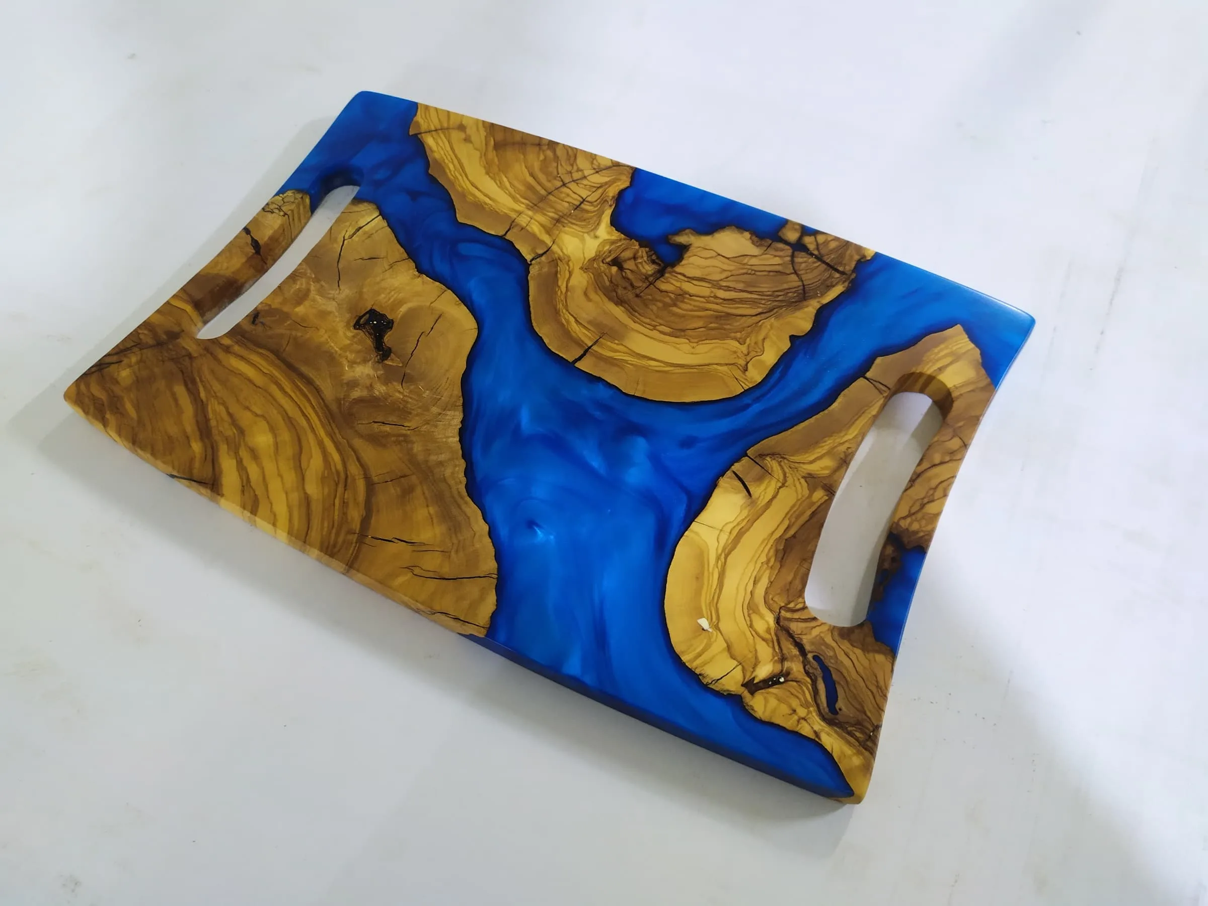 Blue Epoxy River Cheese Board
