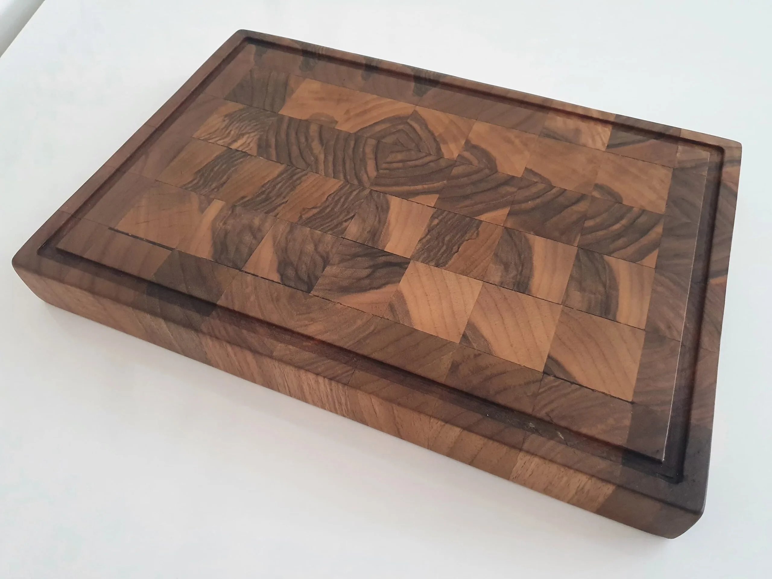 Walnut end grain cutting board 18x12 with juice groove