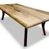 Chamfer corner detail of modern walnut wood coffee table