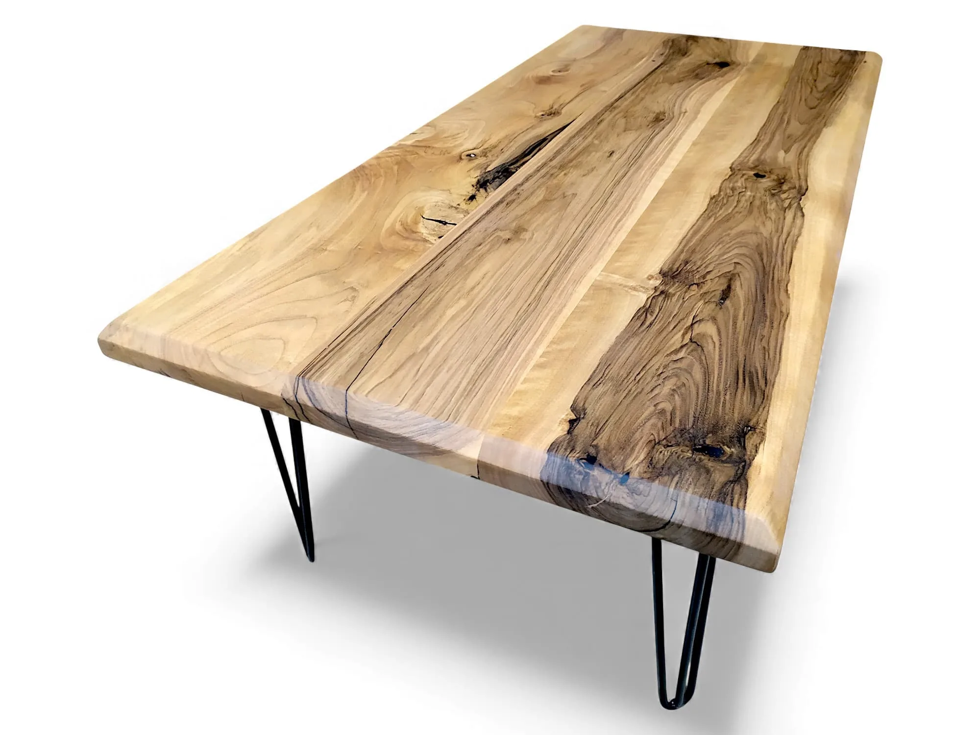 Chamfer edge detail of walnut coffee table