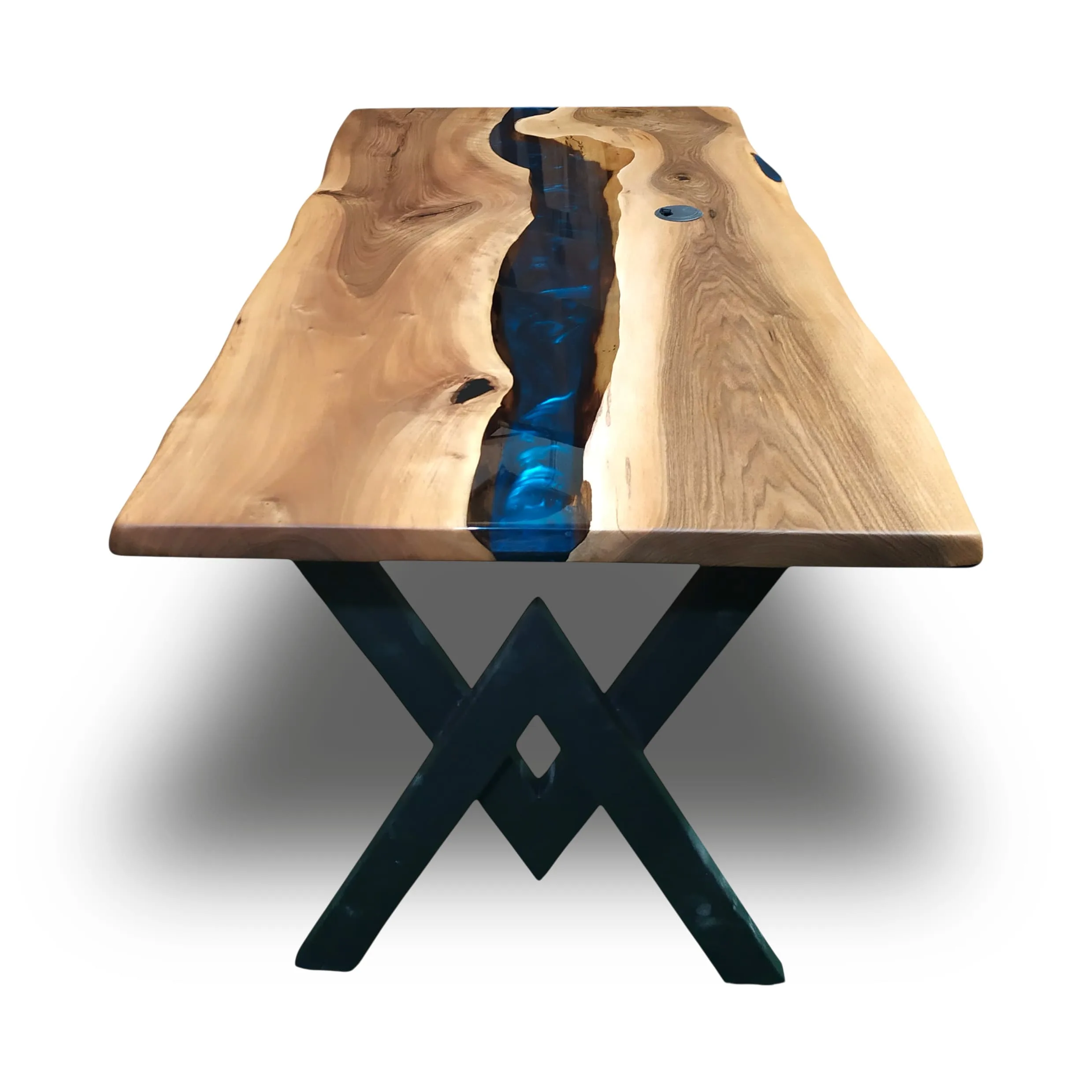 Custom size walnut epoxy office desk