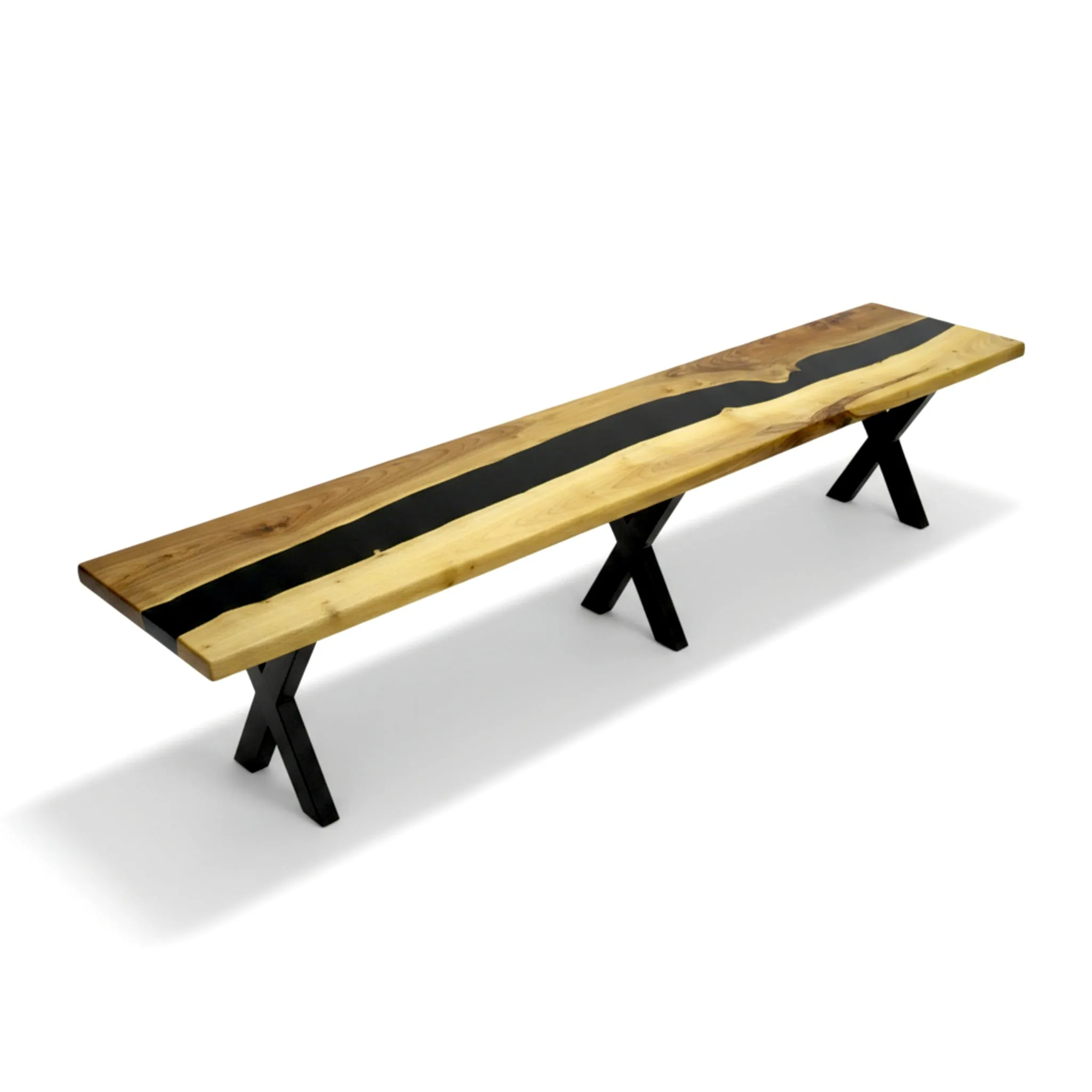 Handmade epoxy entryway bench