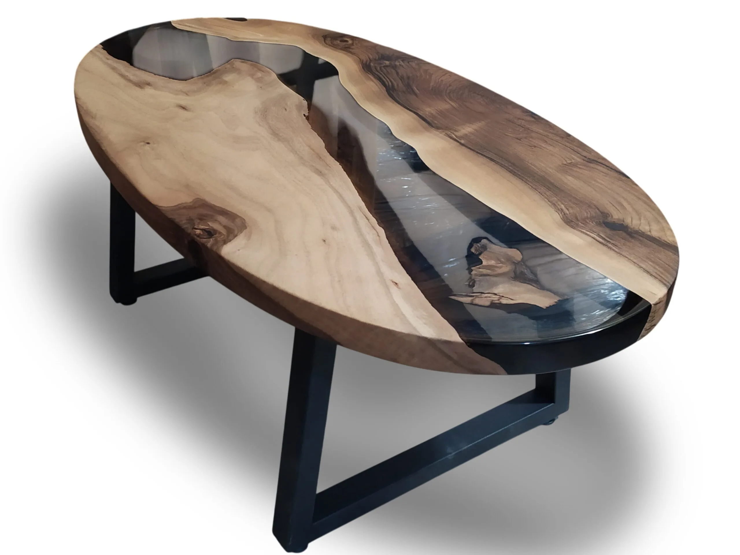 walnut oval coffee table