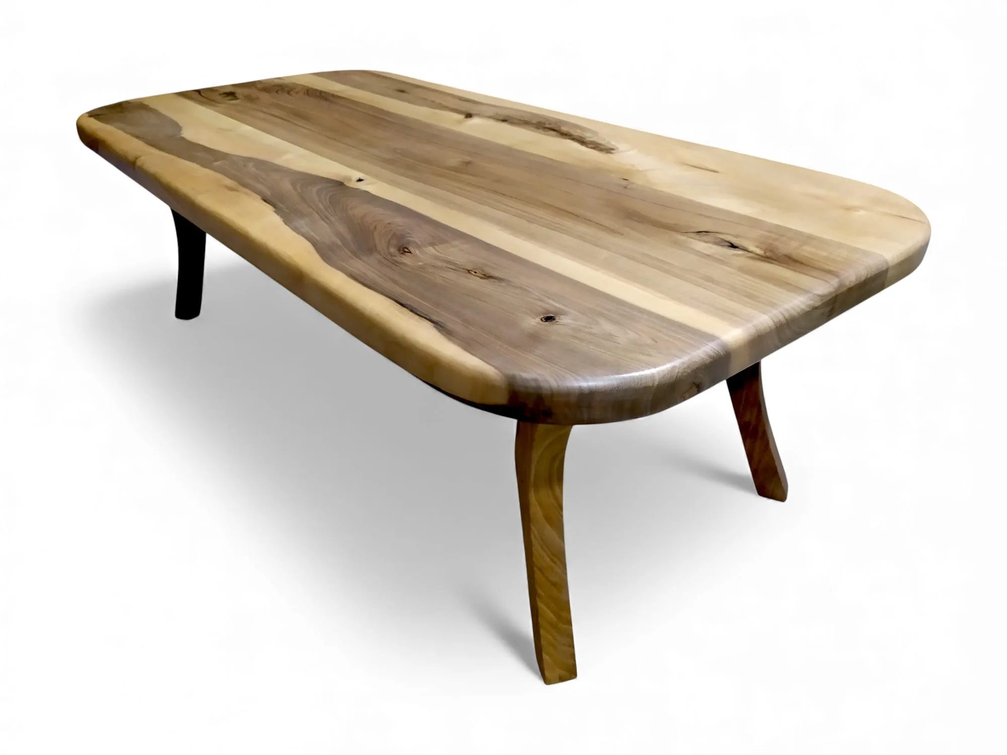 Detailed shot of the rounded walnut corner