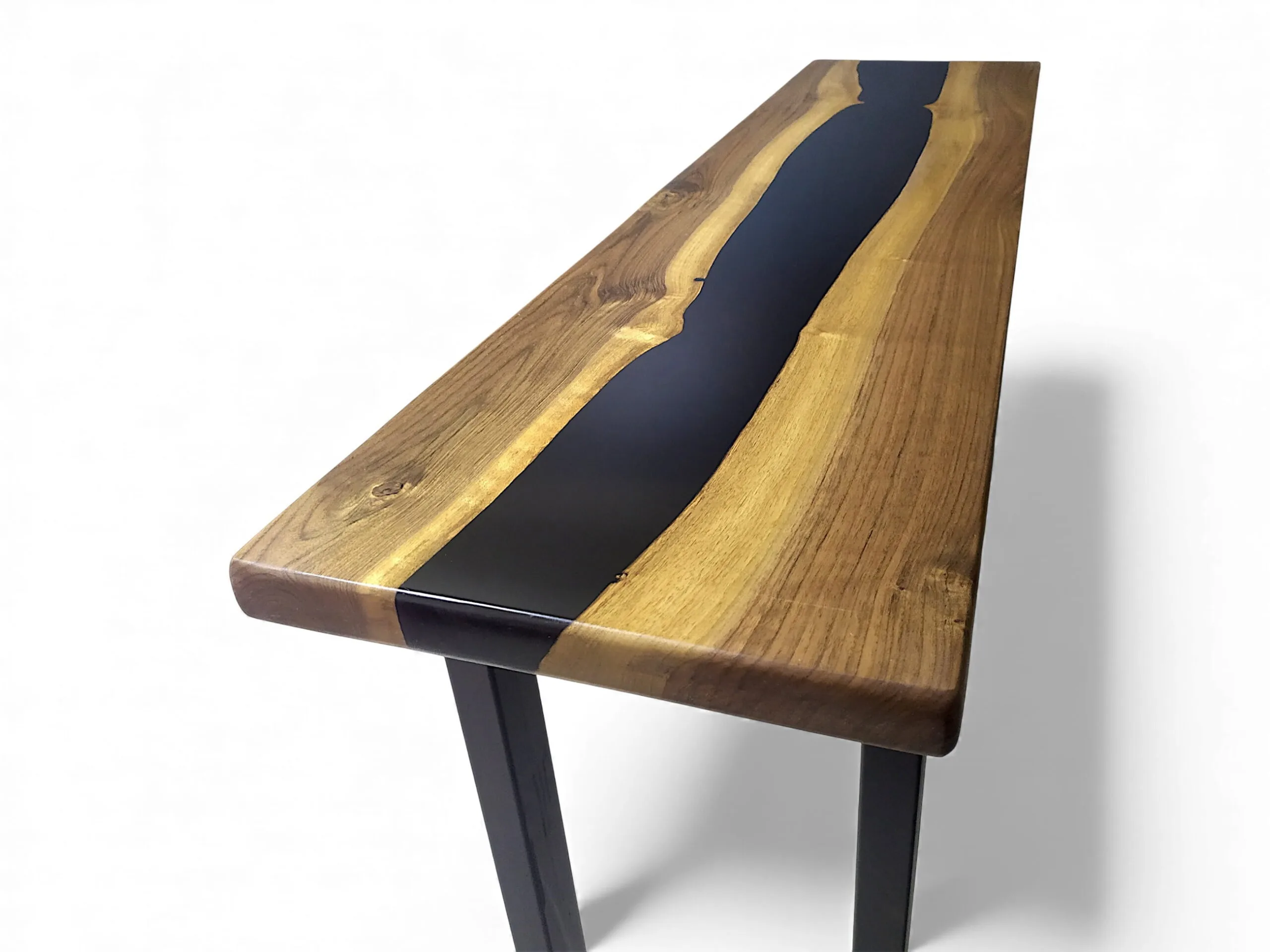 Custom size walnut epoxy bar table for home bar