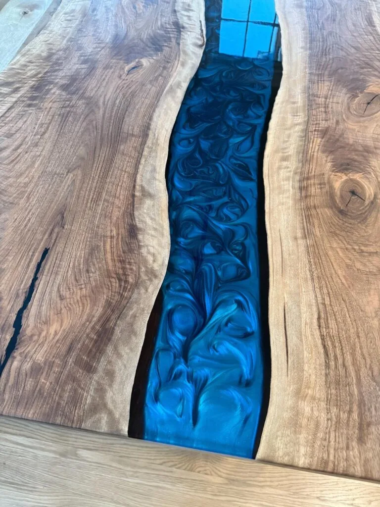 Walnut epoxy texture detail