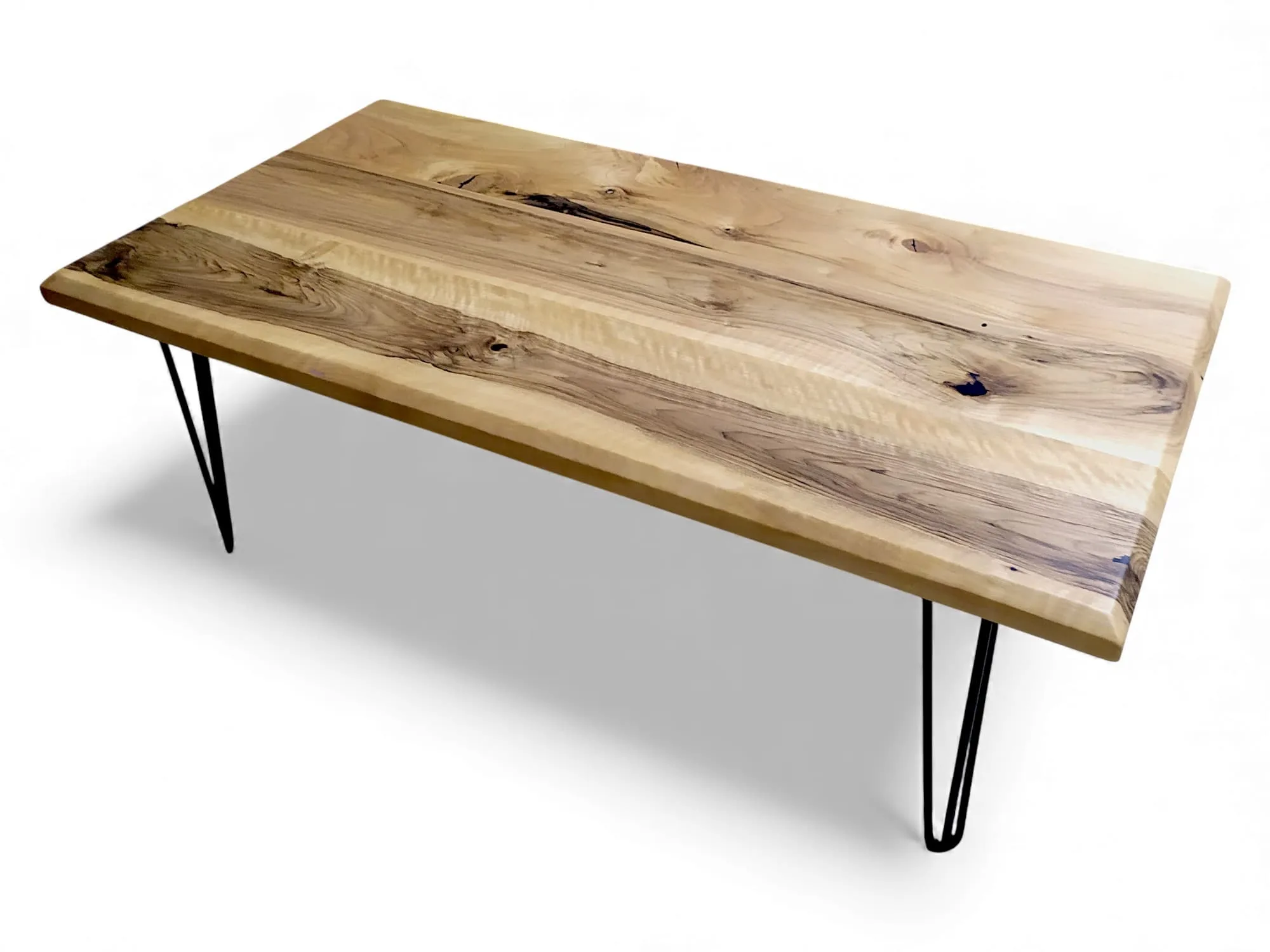 Walnut slab joinery detail on coffee table top