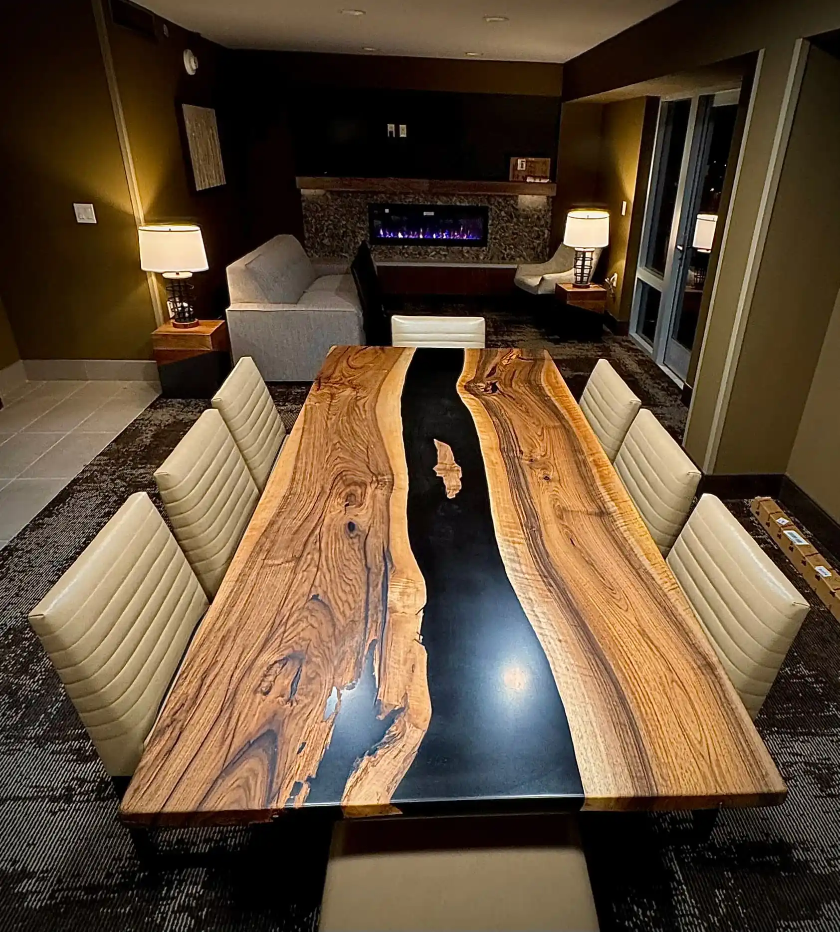 Finished natural wood table - Live edge furniture masterpiece | Handcrafted wood design