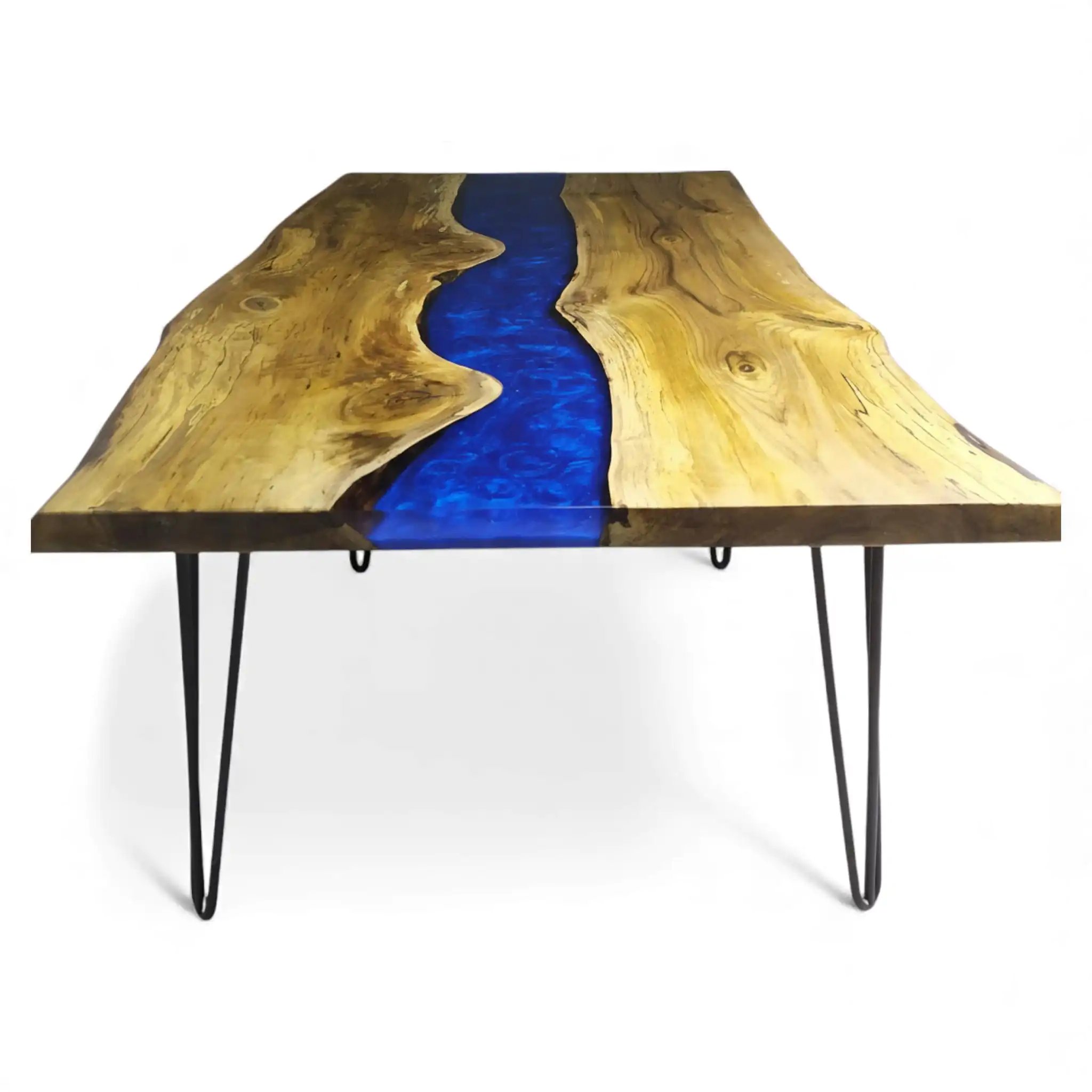 Custom size blue epoxy coffee table
