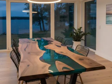 live edge dining table handcrafted in Ankara workshop