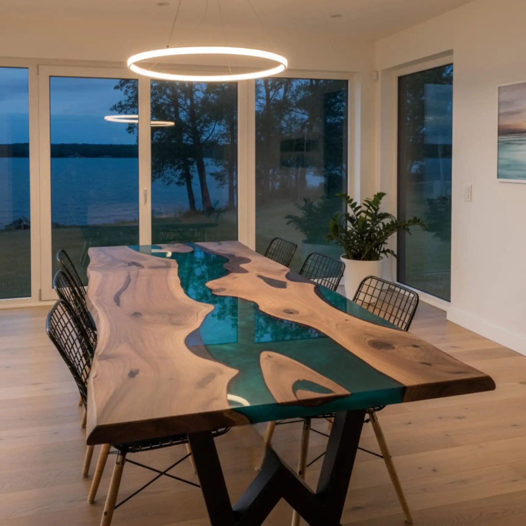 live edge dining table handcrafted in Ankara workshop