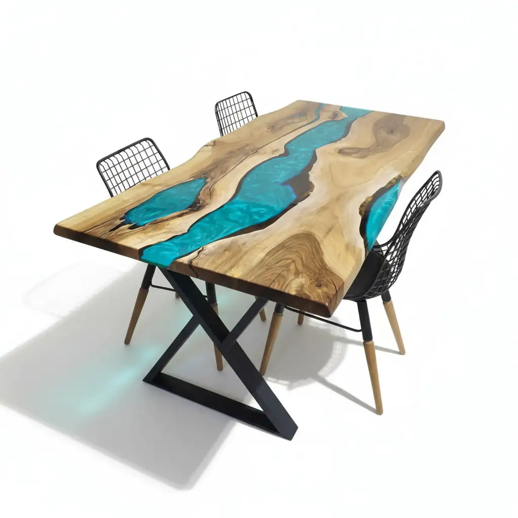 live edge dining table modern dining room interior