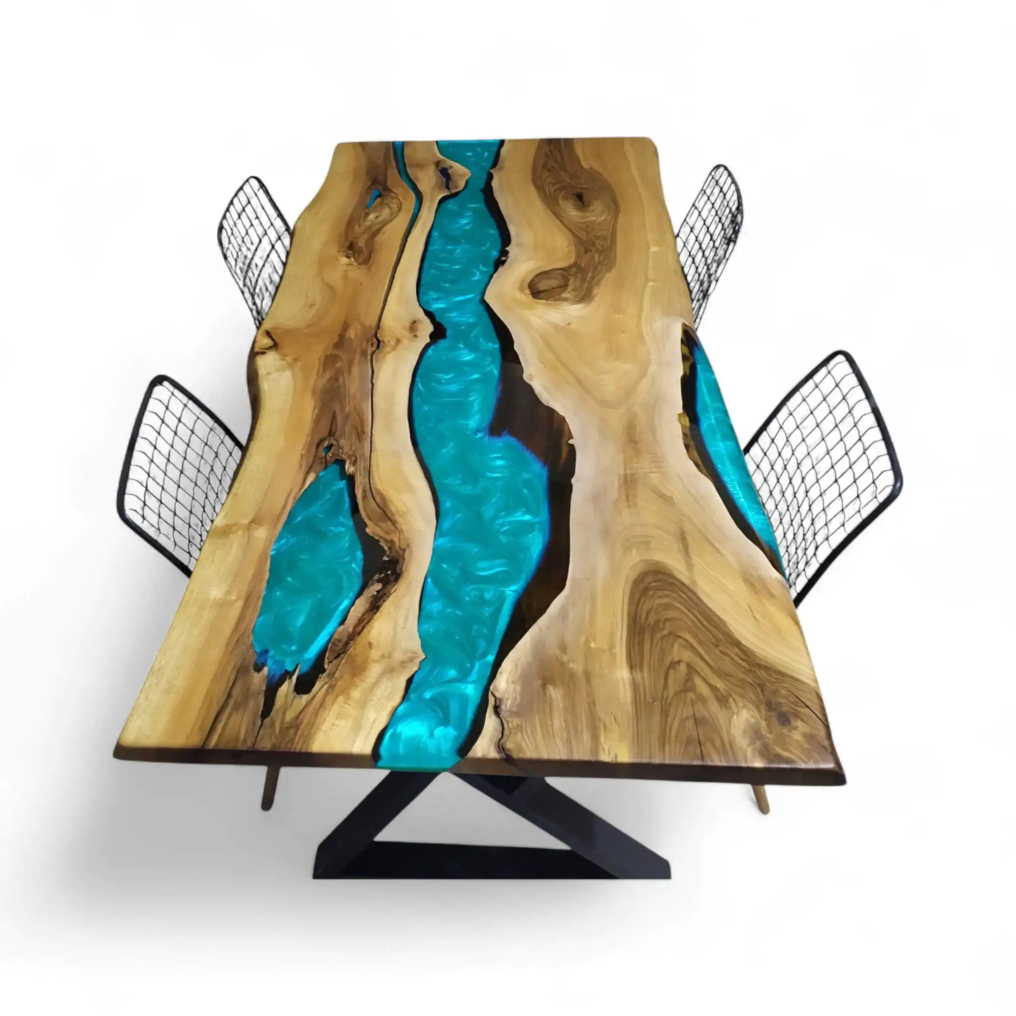 luxury live edge dining table by WOWbyALP handcrafted walnut furniture