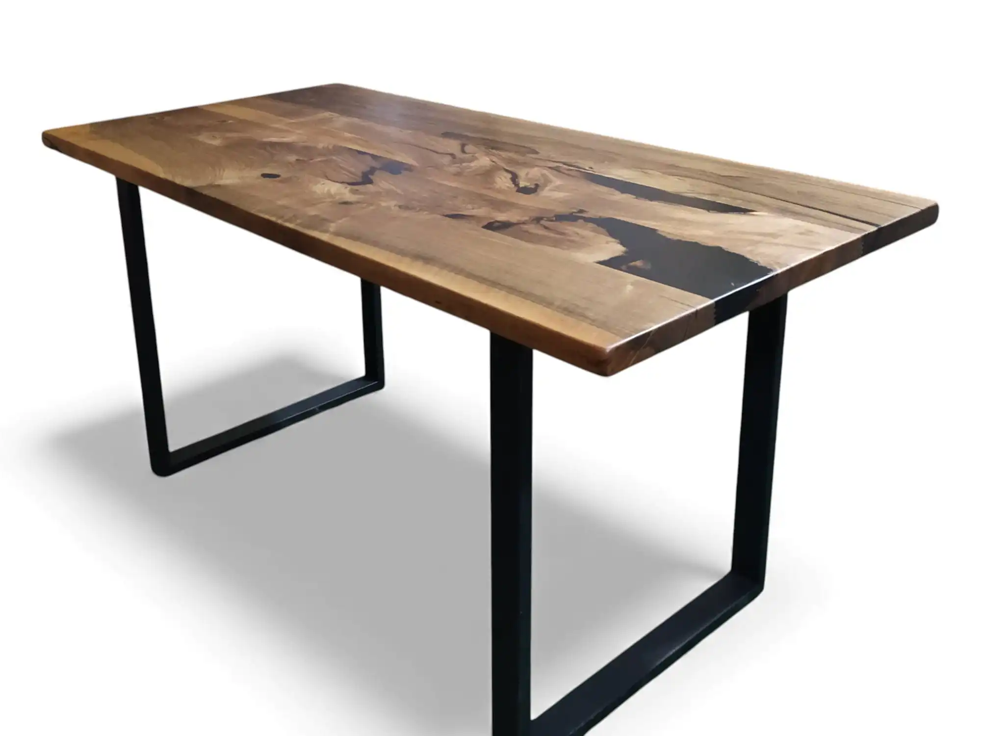 counter height wood table handcrafted from solid walnut in the WOWbyALP workshop in Ankara