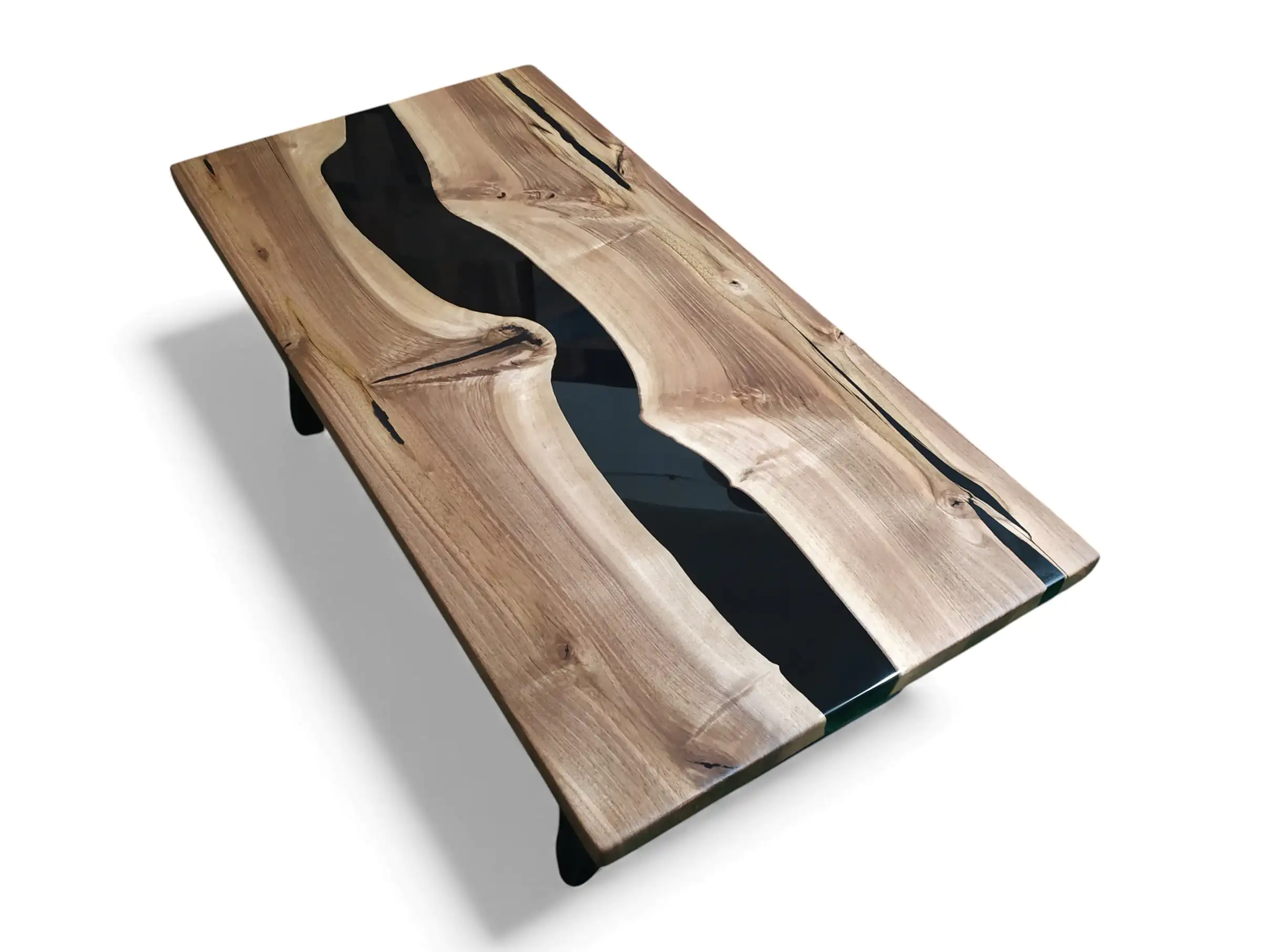 custom walnut epoxy resin coffee table solid walnut slab with decorative resin casting up to 108 inches