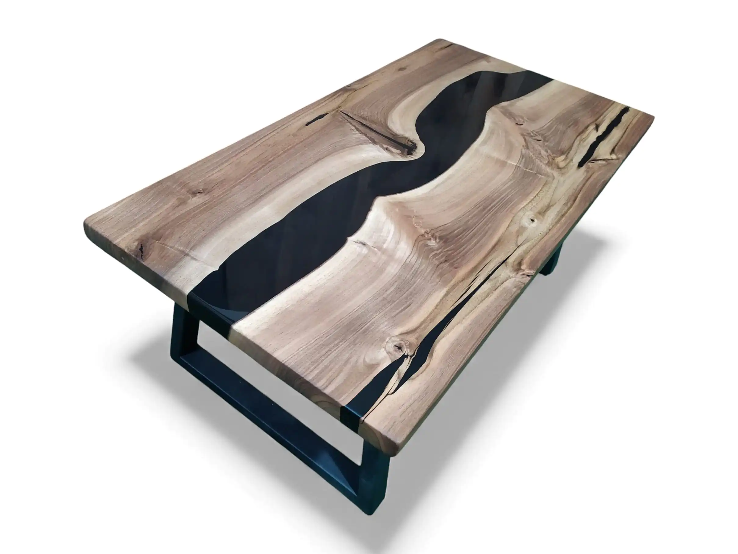 epoxy resin coffee table custom walnut slab furniture with designer epoxy color options
