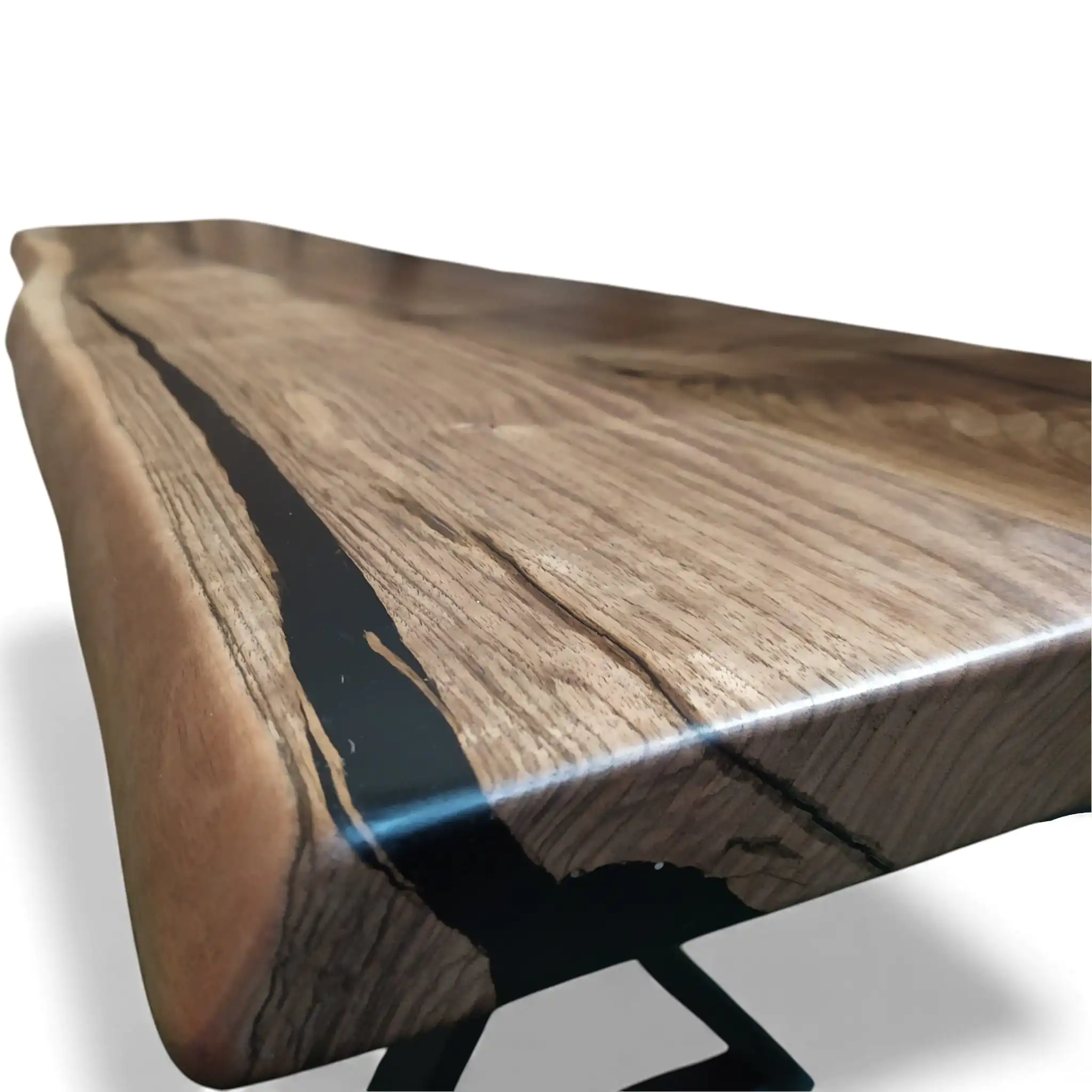 handcrafted hardwood dining table with bench produced in WOWbyALP Ankara workshop