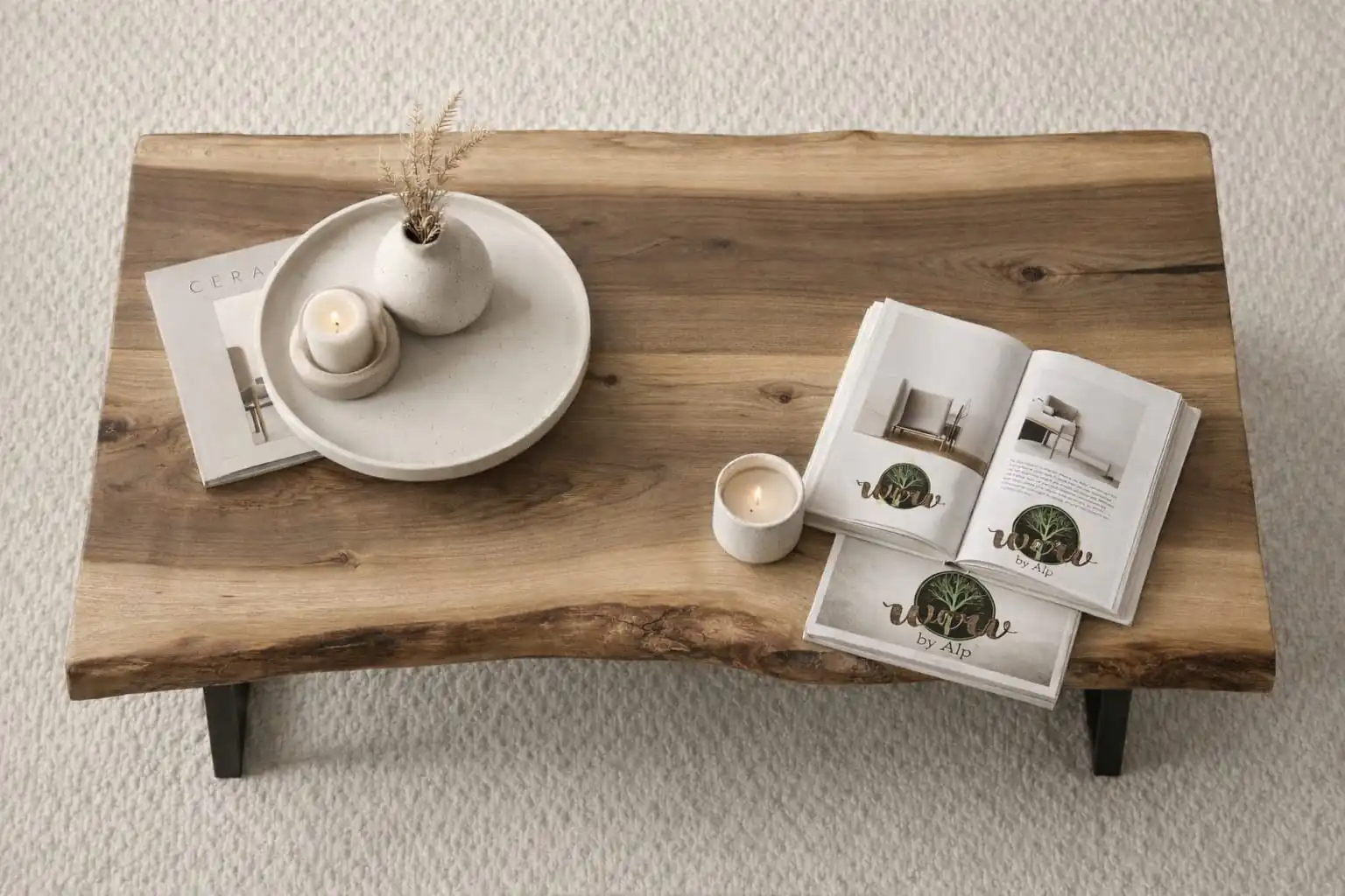 luxury live edge walnut wood coffee table modern home