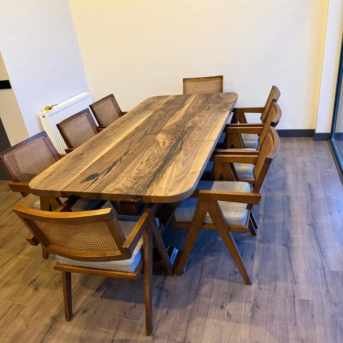 modern solid wood dining table set with chairs natural hardwood furniture