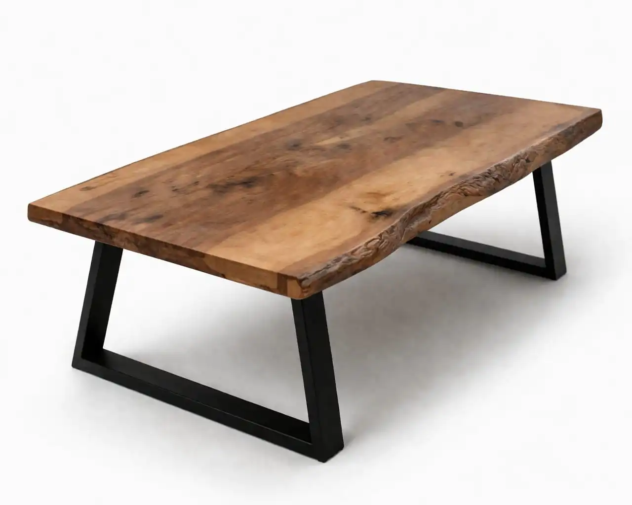 modern solid live edge walnut coffee table minimalist style