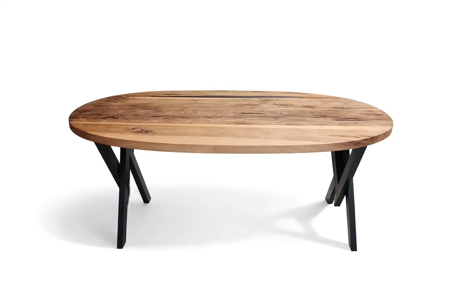 modern oval solid wood dining table handcrafted natural hardwood