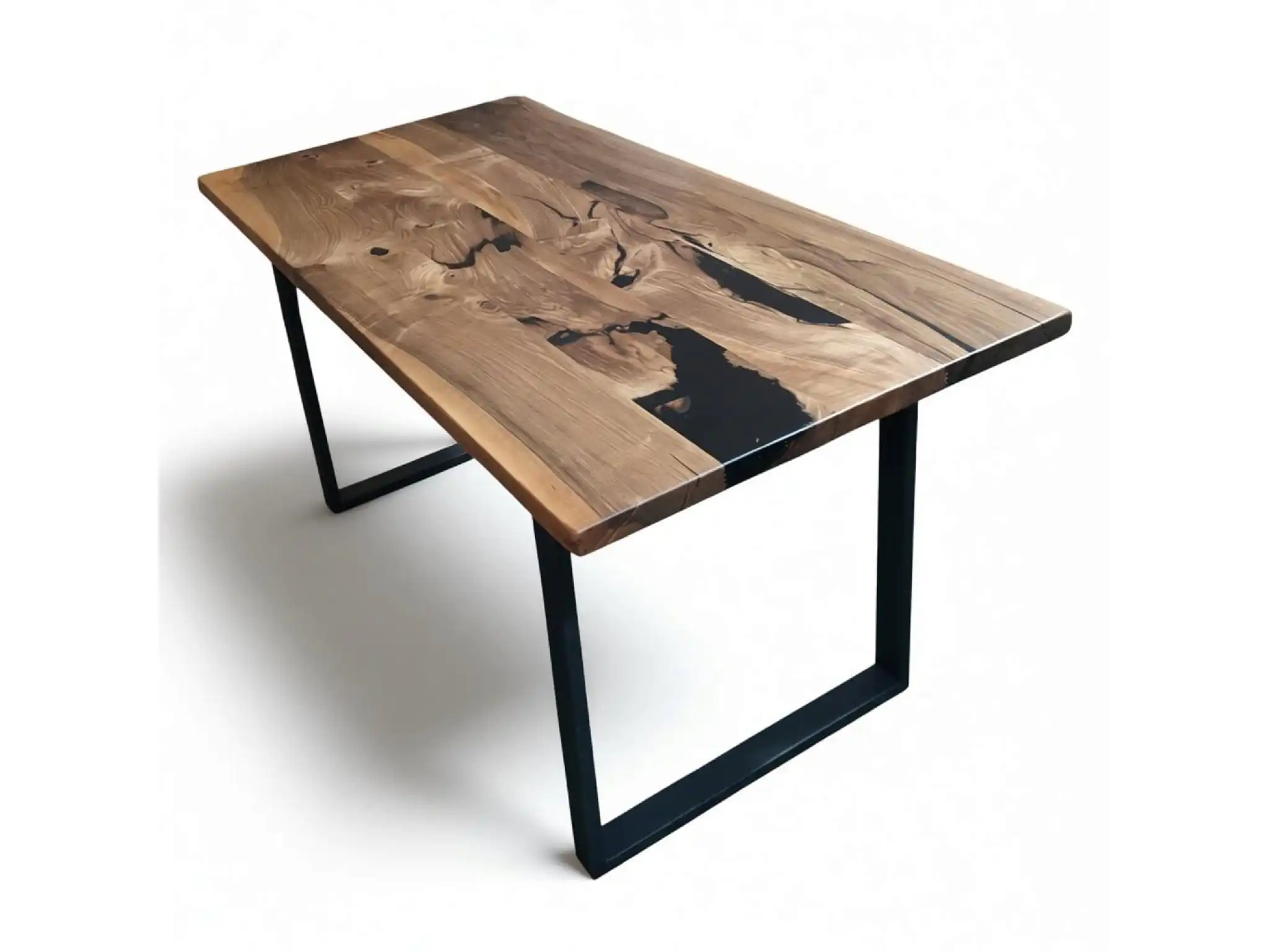 walnut counter height wood table used as kitchen bar table