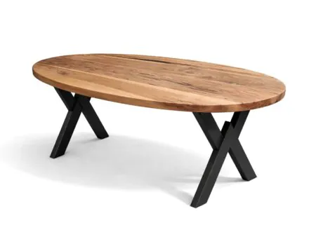 walnut oval solid wood dining table handcrafted furniture piece