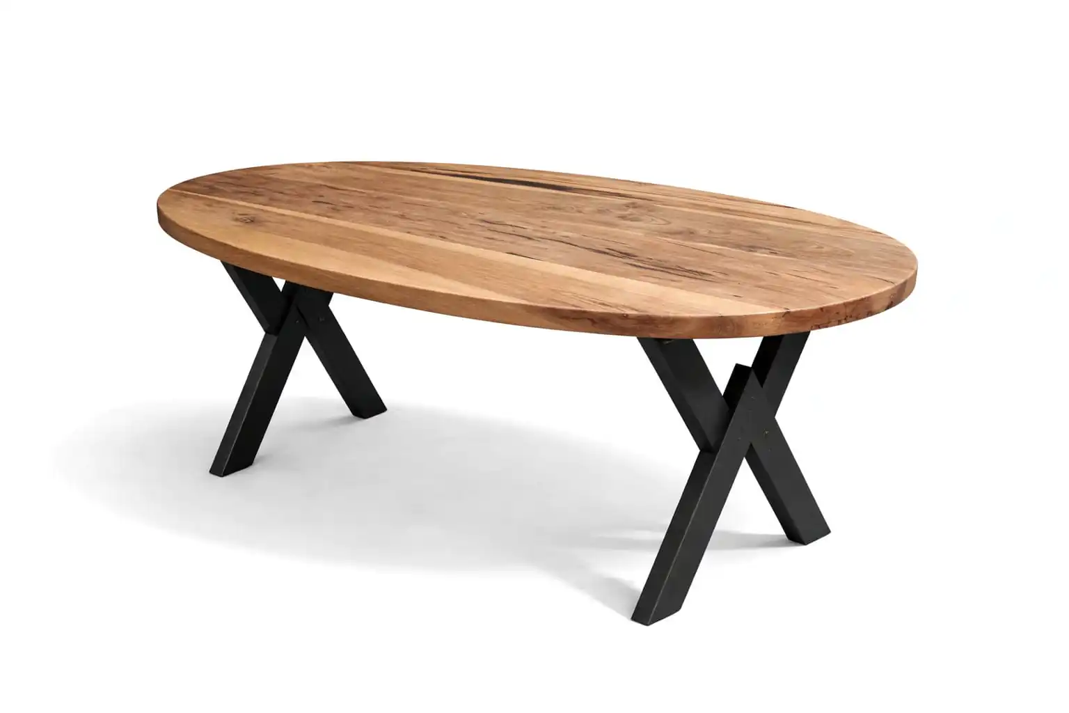 walnut oval solid wood dining table handcrafted furniture piece