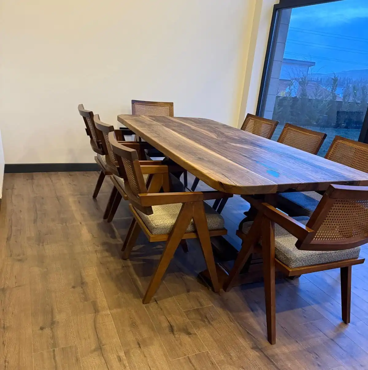 wood dining table and chairs handcrafted hardwood dining set