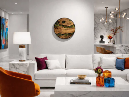 Round moss wall art interior decoration modern home