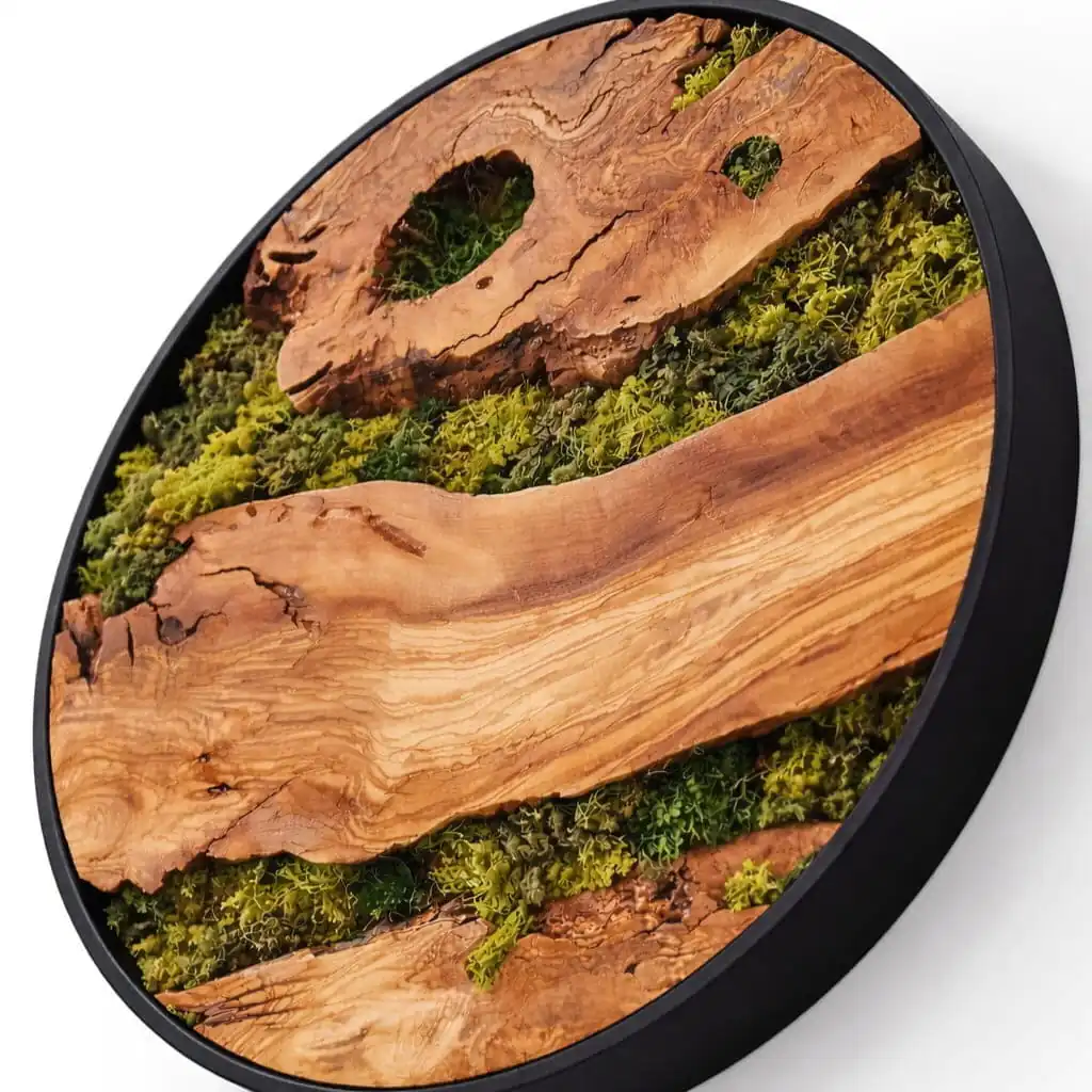 Round moss wall art modern wall decor