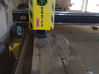 WOWbyALP walnut table levelling process in Ankara workshop